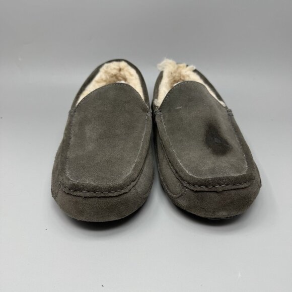 UGG Ascot Mens Slippers Loafer Size 9 Gray Suede Sheepskin Lined Shoes main image 5
